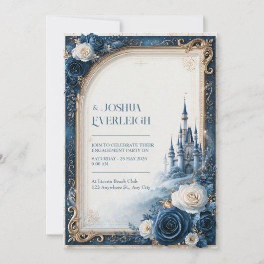 Invitation de mariage Château de conte de fées Ros (Devant)