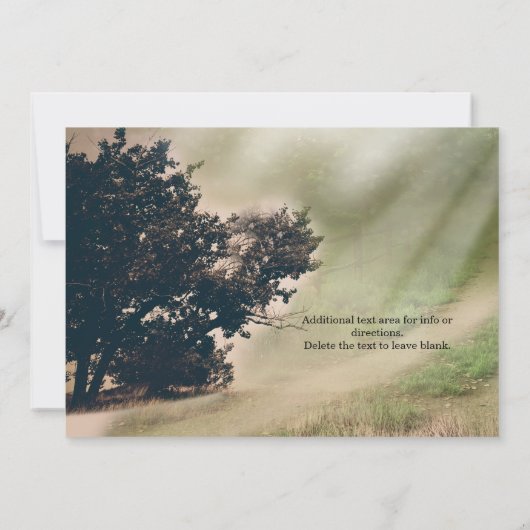 Invitation de mariage chemin de campagne rustique (Dos)