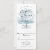 Invitation de mariage chêne bleu avec carte-répons (Devant)