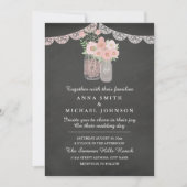 Invitation de mariage chic avec pot en grès et tab (Devant)