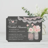 Invitation de mariage chic avec pot Mason et table (Debout devant)
