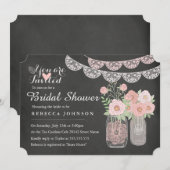 Invitation de mariage chic avec pot Mason et table (Devant / Derrière)