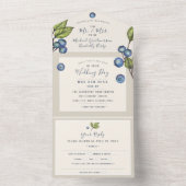 Invitation de mariage Chic Blueberries All in One (À l'intérieur)