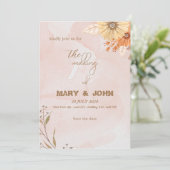 Invitation de mariage chic bohème élégant florale (Debout devant)