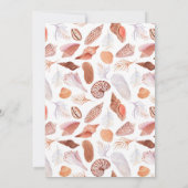 Invitation de mariage chic côtière aux coquillages (Dos)
