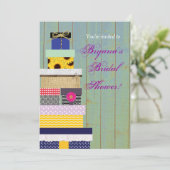 Invitation de mariage chic et rustique avec des ca (Debout devant)