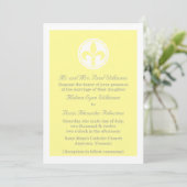 Invitation De Mariage Chic Fleur De Lis, Jaune (Debout devant)