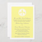 Invitation De Mariage Chic Fleur De Lis, Jaune (Devant / Derrière)