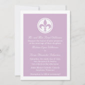 Invitation De Mariage Chic Fleur De Lis, Lilac (Devant)