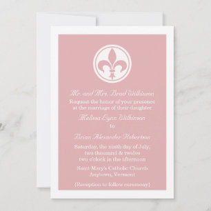 Invitation De Mariage Chic Fleur De Lis, Rose