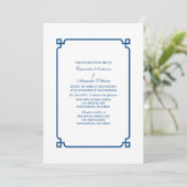 Invitation de mariage chic Lapis Blue Deco (Debout devant)