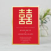 Invitation de mariage chinois à double chance en o (Debout devant)