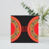 Invitation de mariage chinoise rouge moderne Bonhe (Debout devant)