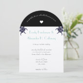 Invitation de mariage chrétien Art Déco avec fleur (Debout devant)