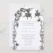 Invitation de mariage chrétien Art Déco Fleur (Devant)