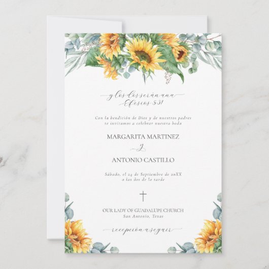Invitation de mariage chrétien simple (Devant)