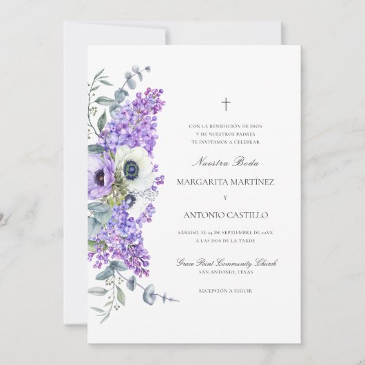 Invitation de mariage chrétien tout-en-un (Devant)