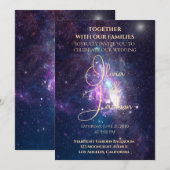 Invitation de mariage Ciel étoilé nocturne (Devant / Derrière)