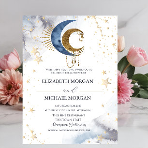 Invitation de mariage Cieux de Lune et d'Étoiles
