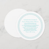 Invitation de mariage circulaire Aqua (Devant / Derrière)