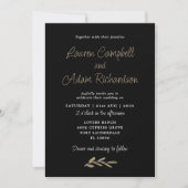 Invitation de mariage classe noir et blanc moderne (Devant)