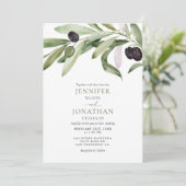 Invitation de mariage classique à la branche d'oli (Debout devant)