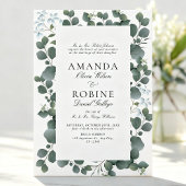 Invitation de mariage classique au eucalyptus