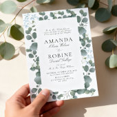 Invitation de mariage classique au eucalyptus