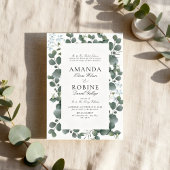 Invitation de mariage classique au eucalyptus