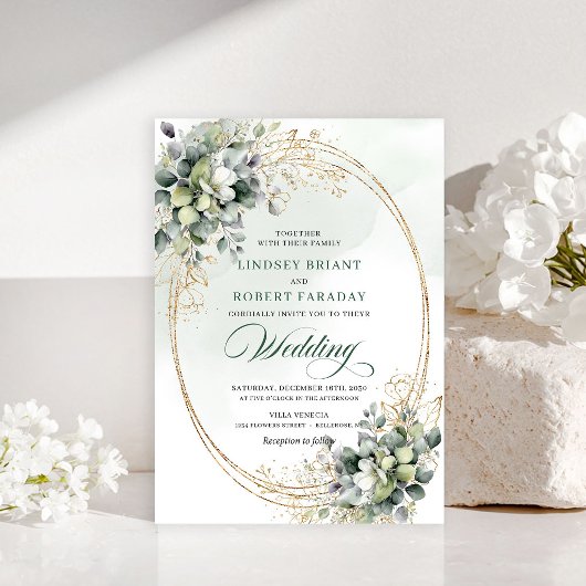 Invitation de mariage classique aux roses blanches