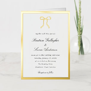 Invitation de mariage classique avec un simple nœu