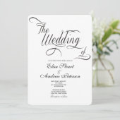 Invitation de mariage classique calligraphiée élég (Debout devant)