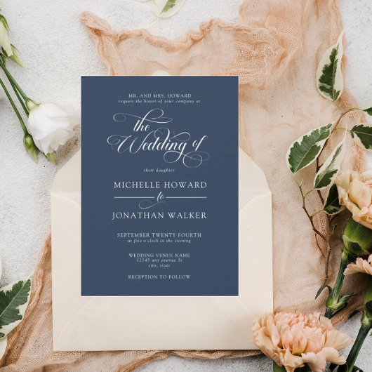 Invitation de mariage classique élégante simple fo