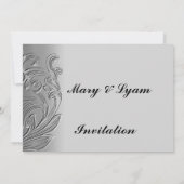Invitation de mariage classique embossée (Dos)