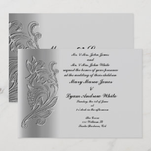 Invitation de mariage classique embossée