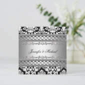 Invitation de mariage classique en Damas (Debout devant)