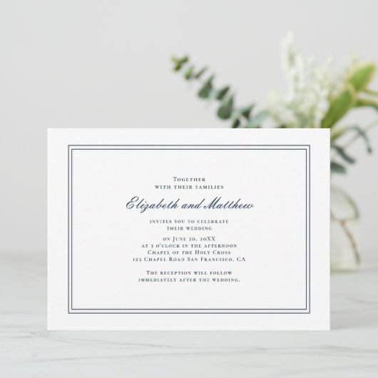 Invitation de mariage classique et simple et éléga (Debout devant)