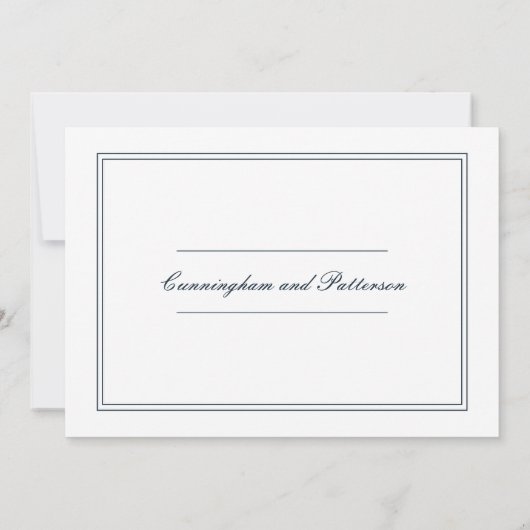 Invitation de mariage classique et simple et éléga (Dos)