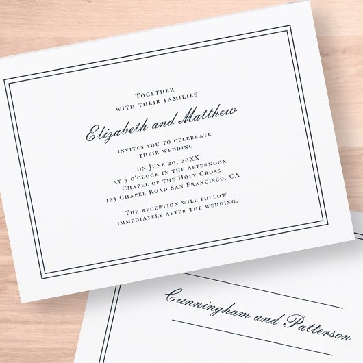 Invitation de mariage classique et simple et éléga