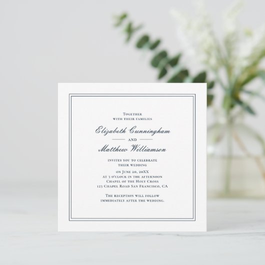 Invitation de mariage classique et simple et éléga (Debout devant)