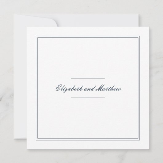 Invitation de mariage classique et simple et éléga (Dos)