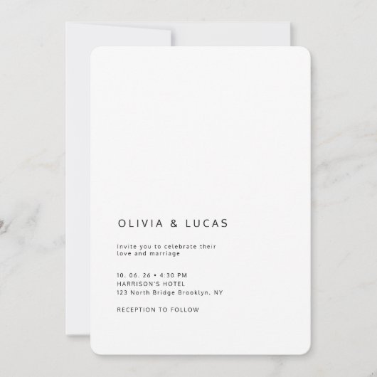 Invitation de mariage classique moderne formel (Devant)