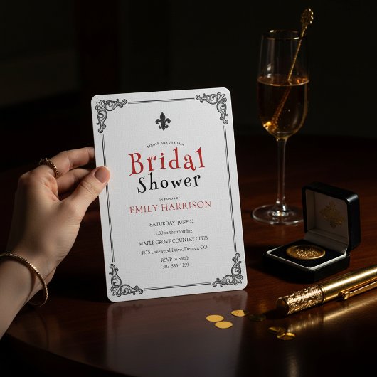 Invitation de mariage classique noir et blanc