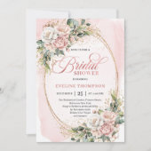Invitation de mariage classique rose gold eucalypt (Devant)