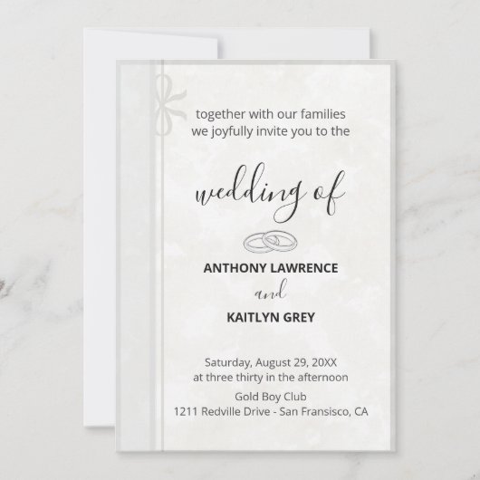 Invitation de mariage classique simple – Sur mesur (Devant)