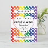 Invitation de mariage coeurs LGBT (Debout devant)