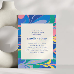 Invitation de mariage colorée et abstraite pour co
