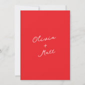 Invitation de mariage colorée rouge et rose (Dos)