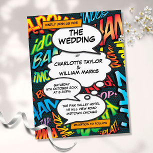 Invitation de mariage Comic Book Pop Art