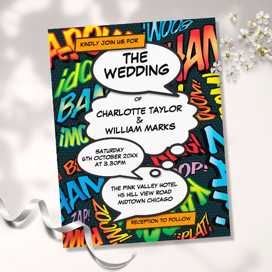 Invitation de mariage Comic Book Pop Art